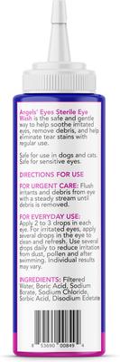 Show full view: Angels' Eyes Multi-Purpose Sterile Dog & Cat Eye Wash, 4-fl oz bottle slide 7 of 10