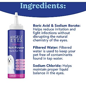Angels' Eyes Multi-Purpose Sterile Dog & Cat Eye Wash, 4-fl oz bottle