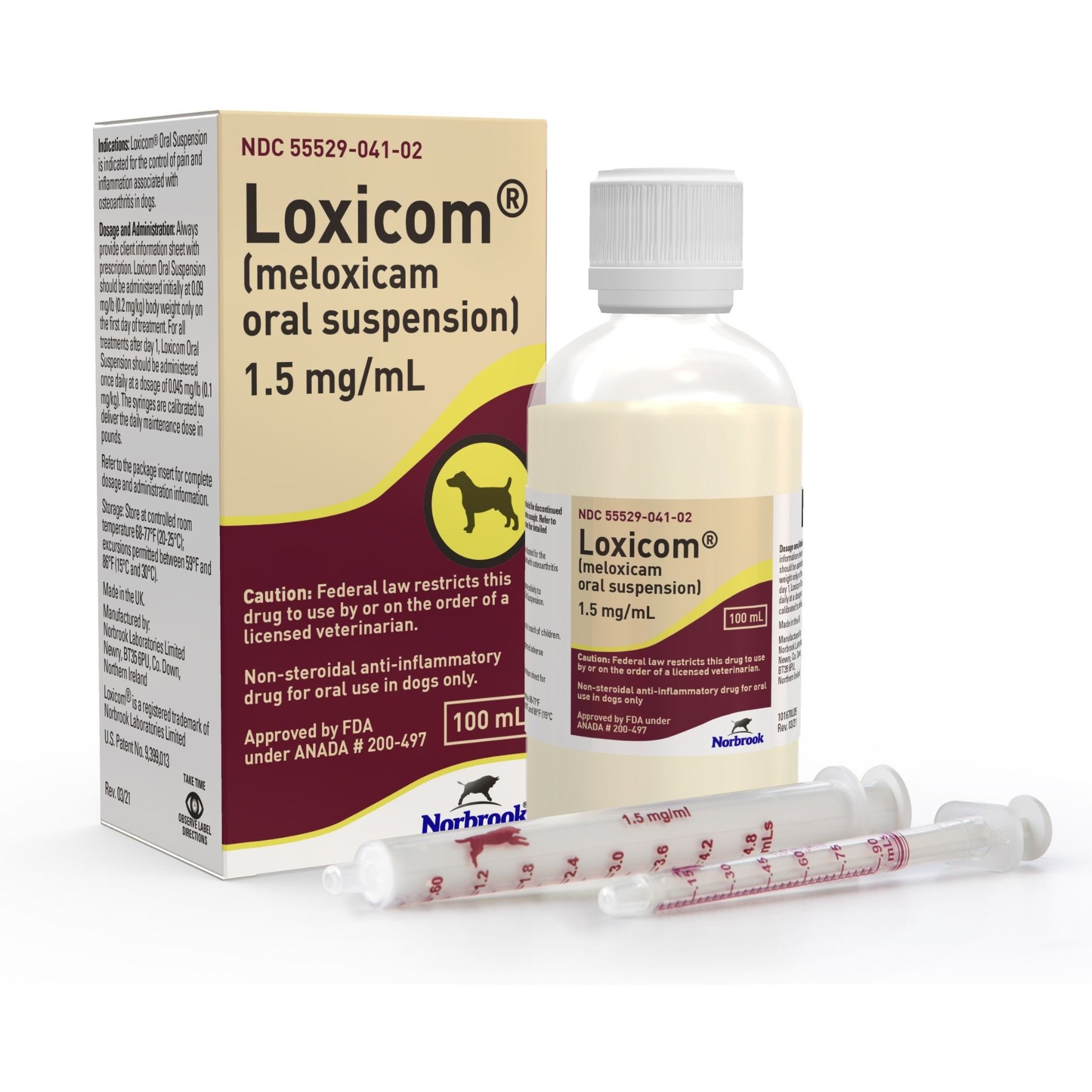 Meloxicam (Generic) Oral Suspension 100-mL 1.5mg/ml for Dogs