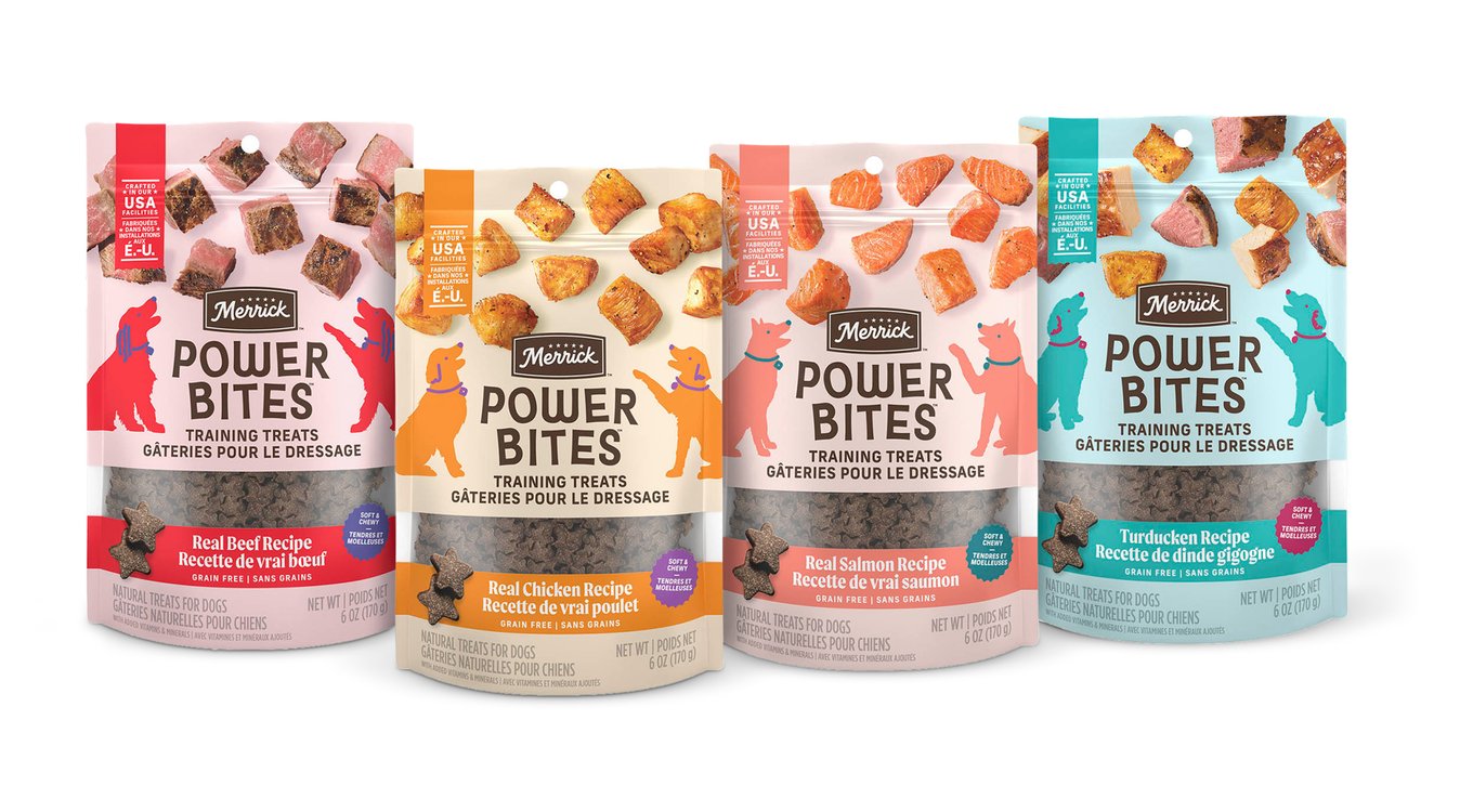 MERRICK Power Bites Real Salmon Recipe Grain-Free Soft & Chewy Dog ...