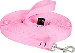 LupinePet Basic Solid Dog Training Leash, 15-ft long, 3/4-in wide, Pink, 15-ft long, Standard