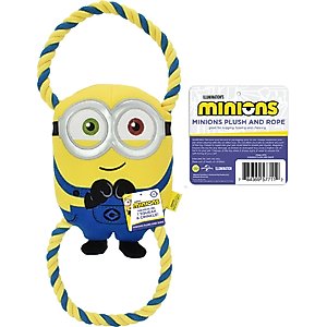 Multipet Minion Bob Double Tug Dog Toy, Yellow, 16-in