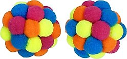 Multipet Pompom Ball with Rattle Cat Toy, Multicolor, 2 count slide 2 of 4