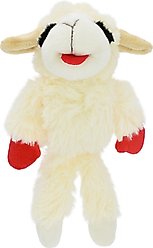 Multipet Lambchop Standing Floppy Dog Toy, White, 7-in