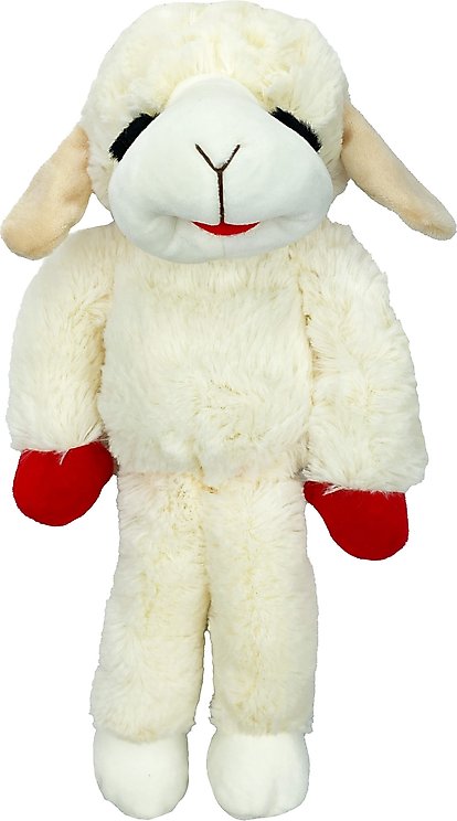 Multipet Lambchop Crinkle Dog Toy, White, 6-in