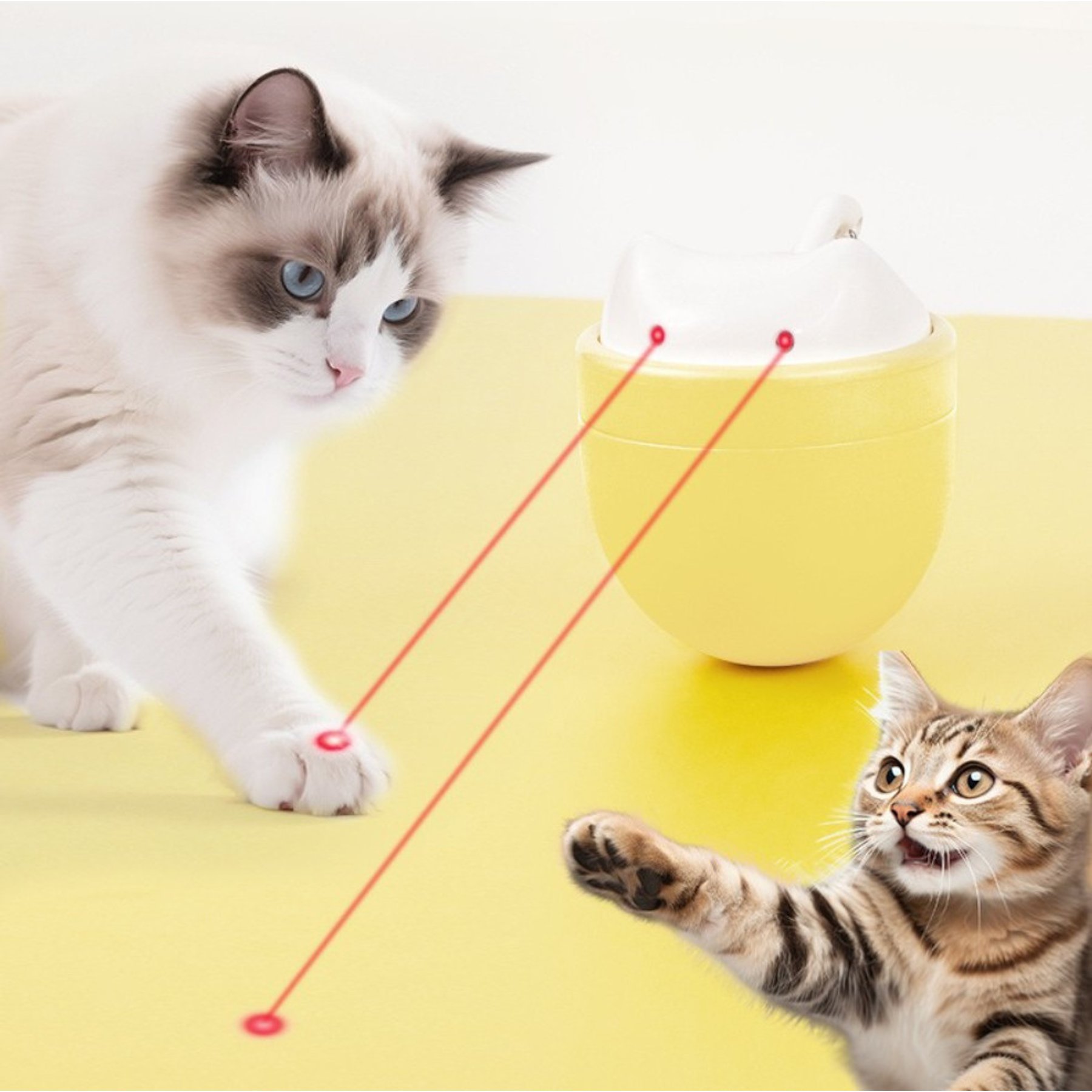 EYS SpinChase Roly-Poly Wobble Double Laser Cat Toy