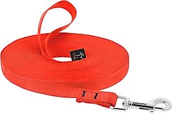 LupinePet Basic Solid Dog Training Leash, 30-ft long, 1/2-in wide, Blaze Orange, 30-ft long, Standard