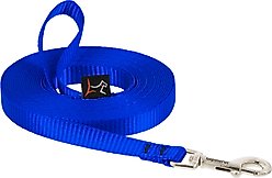 LupinePet Basic Solid Dog Training Leash, 15-ft long, 1/2-in wide, Blue, 15-ft long, Standard