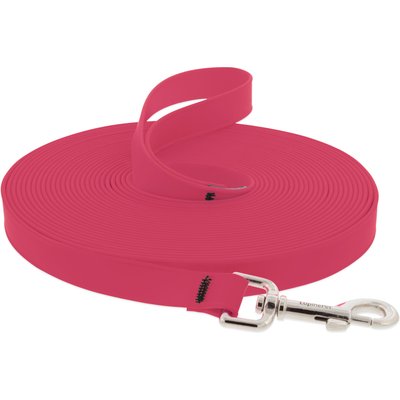 LupinePet LupinePet Waterproof BioThane Dog Training Leash, 15-ft long, 3/4-in wide, Neon Pink, 15-ft long, Standard