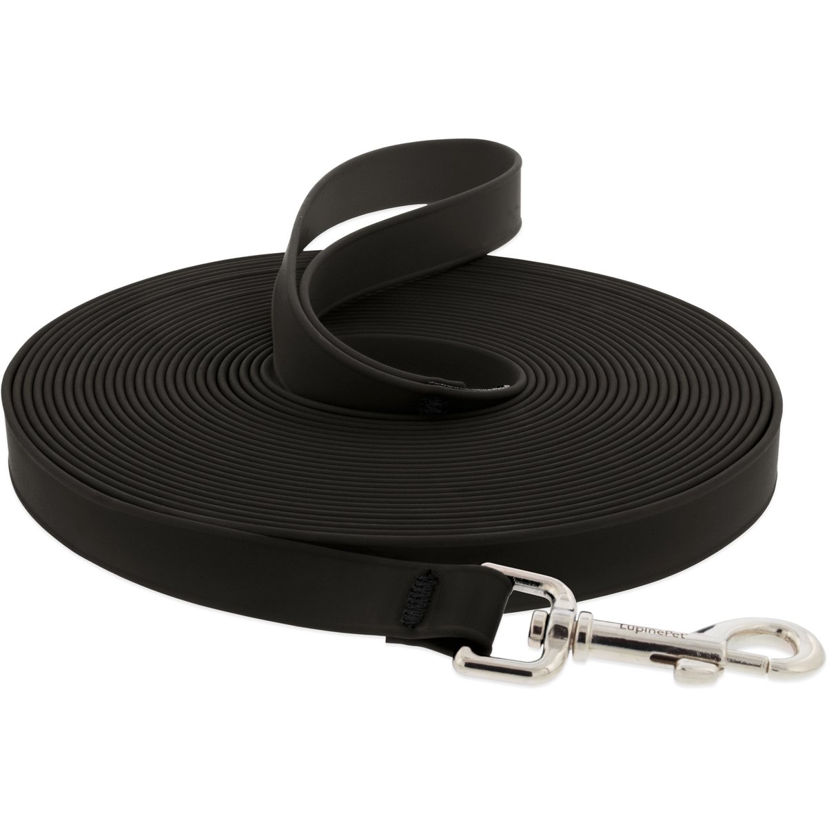 LupinePet Waterproof BioThane Dog Training Leash, 15-ft long, 3/4-in wide, Jet Black, 15-ft long, Standard