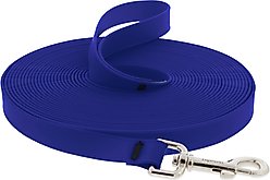 LupinePet Waterproof BioThane Dog Training Leash, 30-ft long, 3/4-in wide, True Blue, 30-ft long, Standard