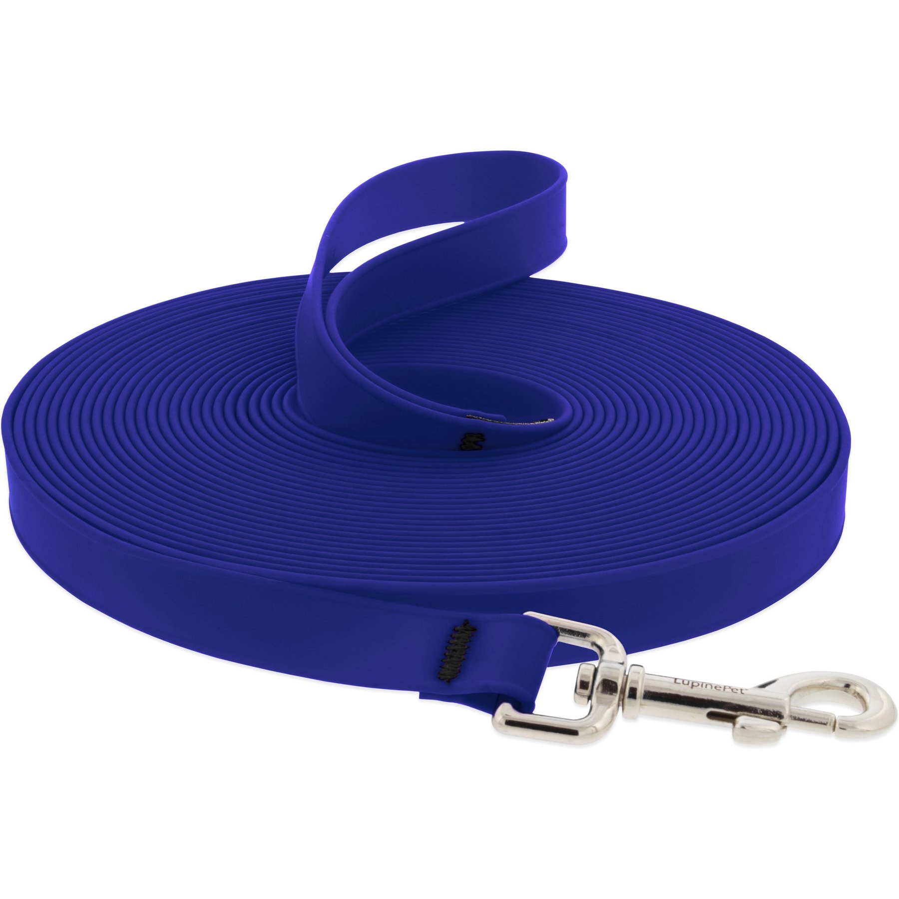 LupinePet Waterproof BioThane Dog Training Leash, 30-ft long, 3/4-in wide, True Blue, 30-ft long, Standard