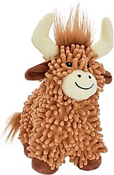 Multipet Highland Cow Floppy Dog Toy, Brown, 10-in
