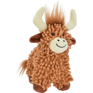 Multipet Highland Cow Floppy Dog Toy, Brown, 10-in