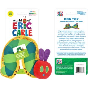 Multipet Eric Carle Caterpillar Flattie Dog Toy, Multicolor, 7-in