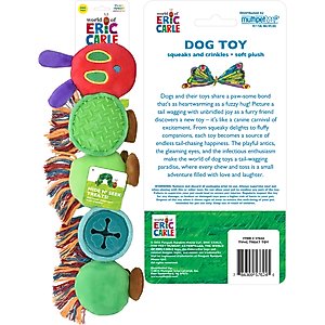 Multipet Eric Carle Hungry Caterpillar Treat Dog Toy, Multicolor, 14-in