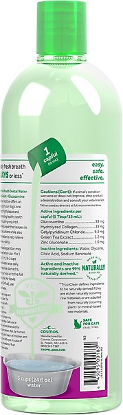 Show full view: TropiClean Fresh Breath Dental Water Additive for Dogs Plus Hip & Joint, 33.8-fl oz bottle slide 2 of 11