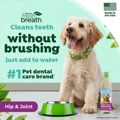 Show full view: TropiClean Fresh Breath Dental Water Additive for Dogs Plus Hip & Joint, 16-fl oz bottle slide 5 of 12