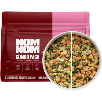 Nom Nom Nom Nom Freshly-Made Adult Grain-Free Combo Beef Mash & Chicken Cuisine Frozen Dog Food, 8.8-oz pouch, case of 10
