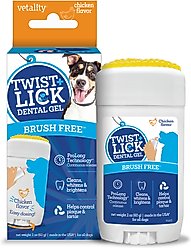 Vetality Brush Free Twist & Lick Chicken Flavored Dental Gel for Dogs, 2-fl oz bottle