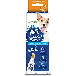 Vetality Brush Free Oral Gel Dental Care for Dogs, 0.88-fl oz bottle