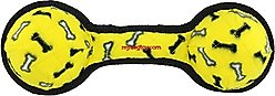 Tuffy's Ultimate 2 Ball Tug Bone Dog Toy, Yellow