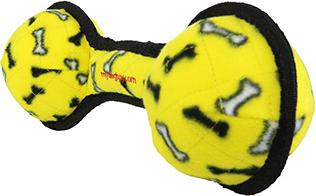 Show full view: Tuffy's Ultimate 2 Ball Tug Bone Dog Toy, Yellow slide 3 of 6