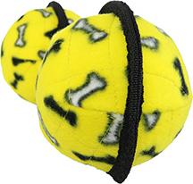 Show full view: Tuffy's Ultimate 2 Ball Tug Bone Dog Toy, Yellow slide 4 of 6