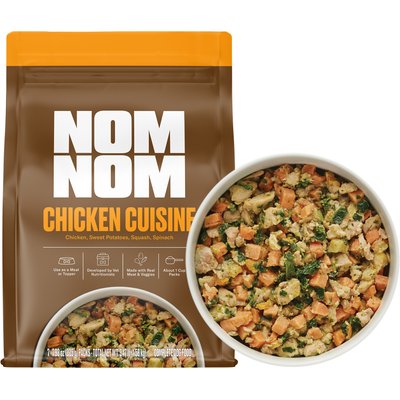 Nom Nom Nom Nom Freshly-Made Frozen Grain-Free Chicken Cuisine Dog Food, 7.9-oz pouch, case of 7