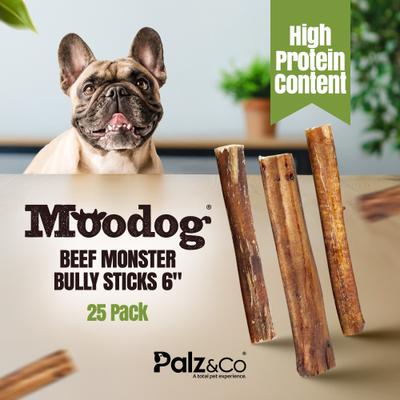 Show full view: Palz&Co Moodog 6-inch Beef Monster Bully Sticks Dog Treats, 25 count slide 4 of 10