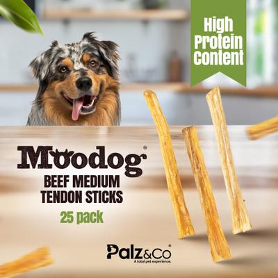 Show full view: Palz&Co Moodog Beef Medium Tendon Sticks Dog Treats, 25 count slide 4 of 10