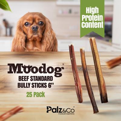 Show full view: Palz&Co Moodog 6-inch Beef Standard Bully Sticks Dog Treats, 25 count slide 4 of 10