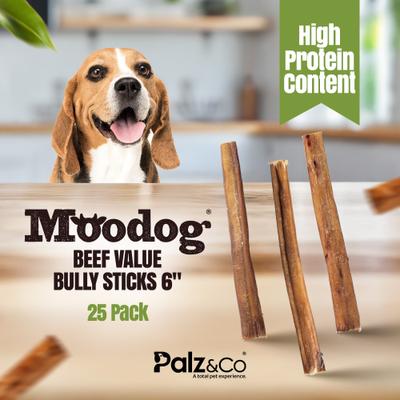 Show full view: Palz&Co Moodog 6-inch Beef Value Bully Sticks Dog Treats, 25 count slide 4 of 10