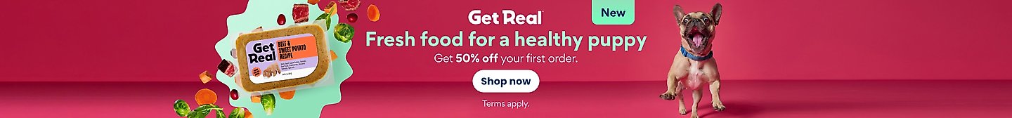 New: Get Real. Fresh good for a healthy puppy. Get 50% off your first order. Shop now. Terms apply.