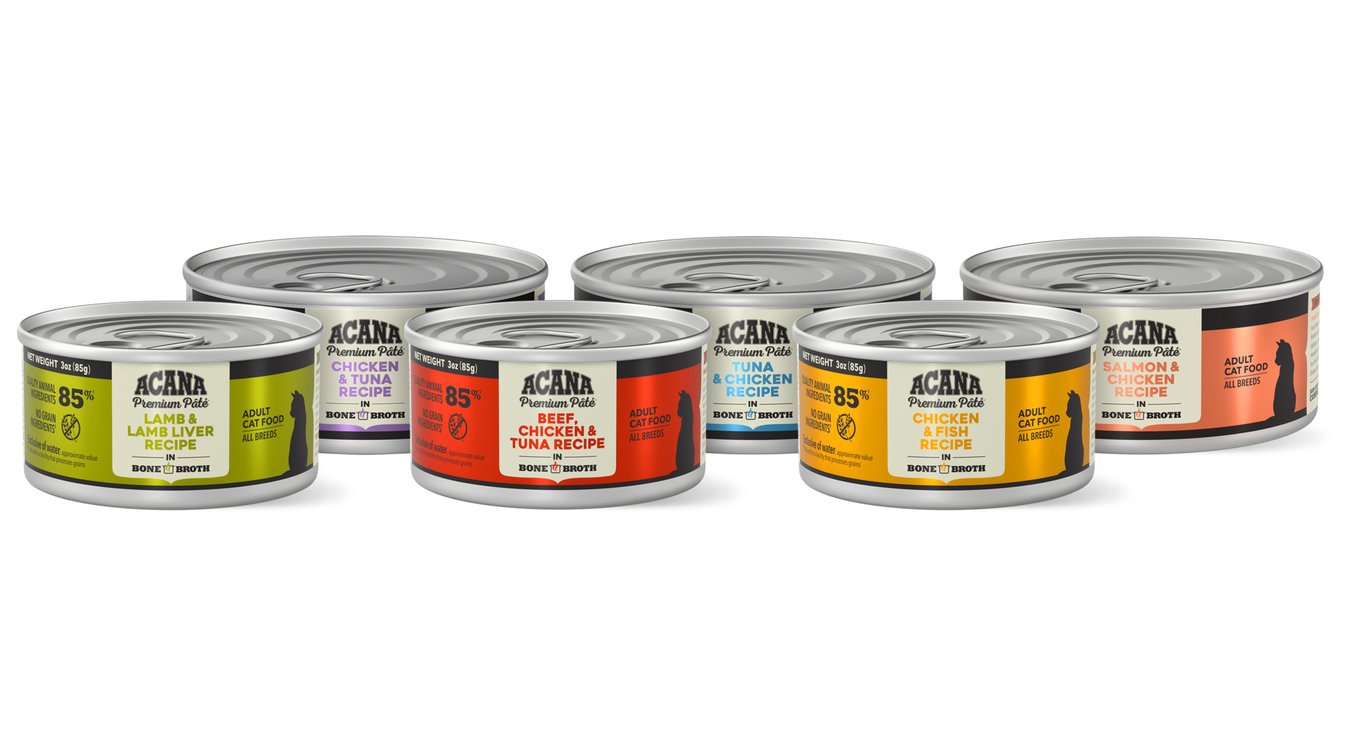 ACANA Premium Beef Chicken & Tuna + Lamb Variety Pack Pate in Bone Broth Wet Cat Food