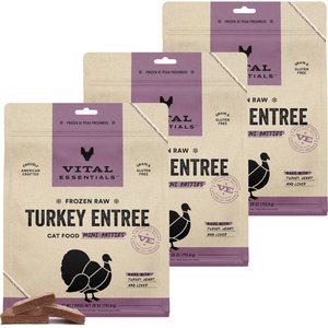 Vital Essentials Frozen Raw Mini Patties Grain-Free Turkey Entree Cat Food
