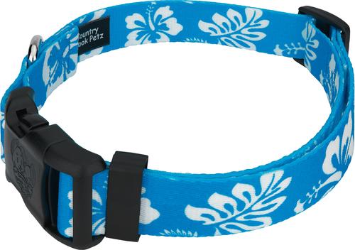 Show full view: Country Brook Design Deluxe Hawaiian Dog Collar, Blue, Medium slide 5 of 8