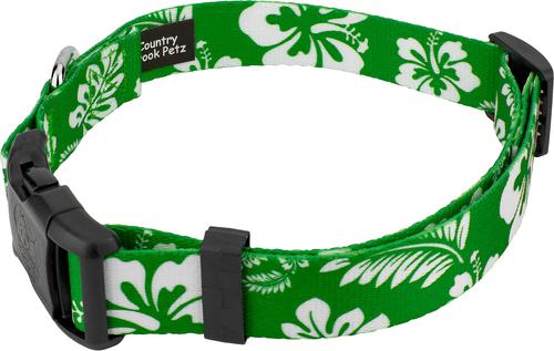 Show full view: Country Brook Design Deluxe Hawaiian Dog Collar, Kelly Green, Large slide 5 of 8