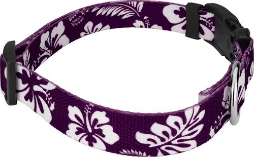 Show full view: Country Brook Design Deluxe Hawaiian Dog Collar, Purple, Medium slide 6 of 8