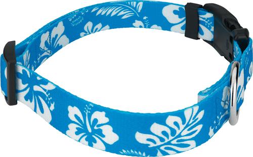 Show full view: Country Brook Design Deluxe Hawaiian Dog Collar, Blue, Medium slide 6 of 8