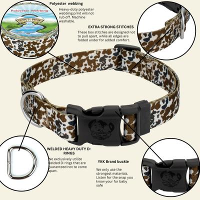 Show full view: Country Brook Design Deluxe Cow Print Dog Collar, X-Large slide 5 of 9