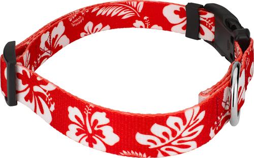 Show full view: Country Brook Design Deluxe Hawaiian Dog Collar, Red, Medium slide 4 of 6