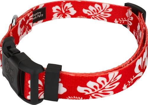 Show full view: Country Brook Design Deluxe Hawaiian Dog Collar, Red, Medium slide 3 of 6