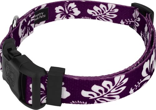 Show full view: Country Brook Design Deluxe Hawaiian Dog Collar, Purple, Medium slide 5 of 8