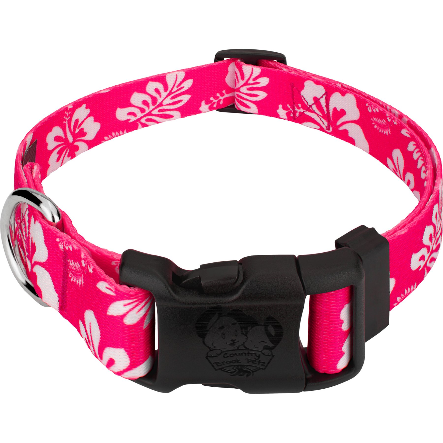 Country Brook Design Deluxe Hawaiian Dog Collar, Pink, X-Small