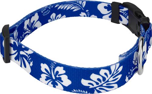 Show full view: Country Brook Design Deluxe Hawaiian Dog Collar, Royal Blue, Medium slide 6 of 8