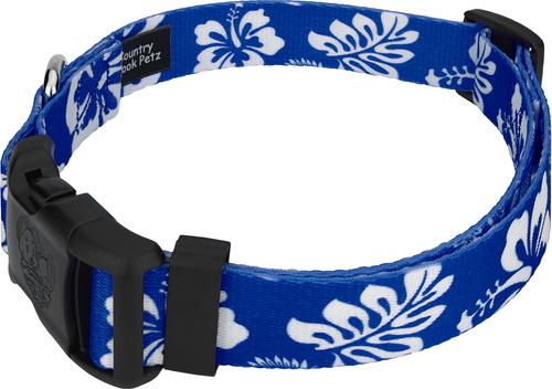 Show full view: Country Brook Design Deluxe Hawaiian Dog Collar, Royal Blue, Medium slide 5 of 8