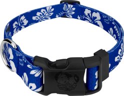 Country Brook Design Deluxe Hawaiian Dog Collar, Royal Blue, Medium