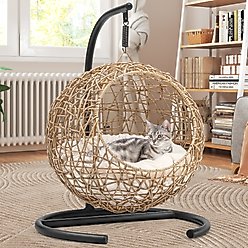 Yitahome Rattan Wicker Swing Cat Bed, Brown