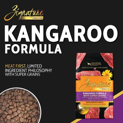 Show full view: Zignature Select Cuts Kangaroo Formula Dry Dog Food, 12.5-lb bag slide 3 of 9